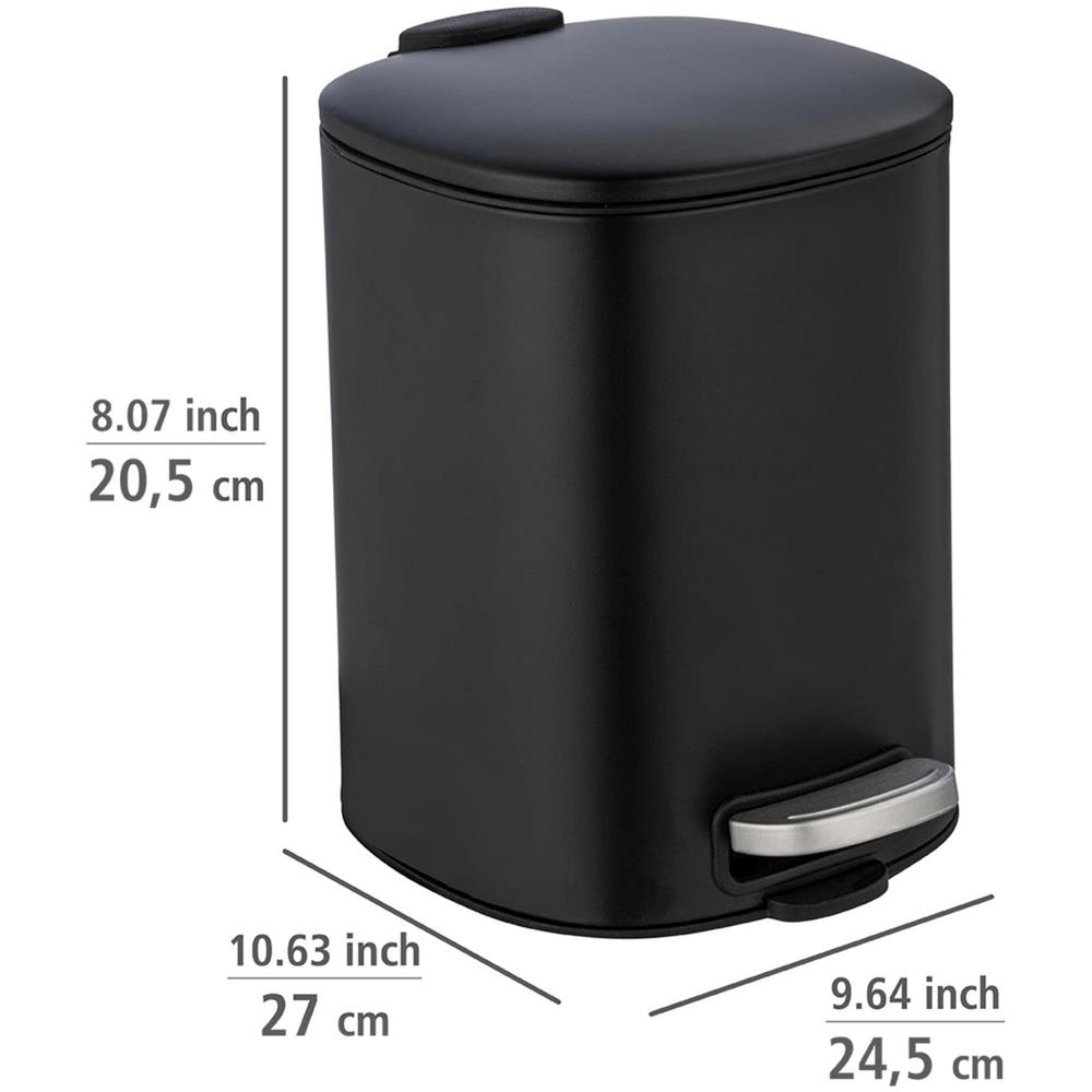 Pattumiera Alassio, Con Pedale E Funzione Easy-close, 5 L, Nero, - Foto 2