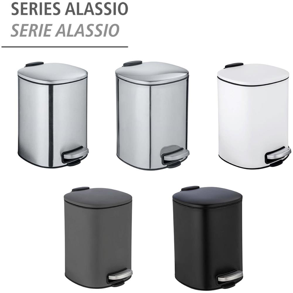 Pattumiera Alassio, Con Pedale E Funzione Easy-close, 5 L, Nero, - Foto 3