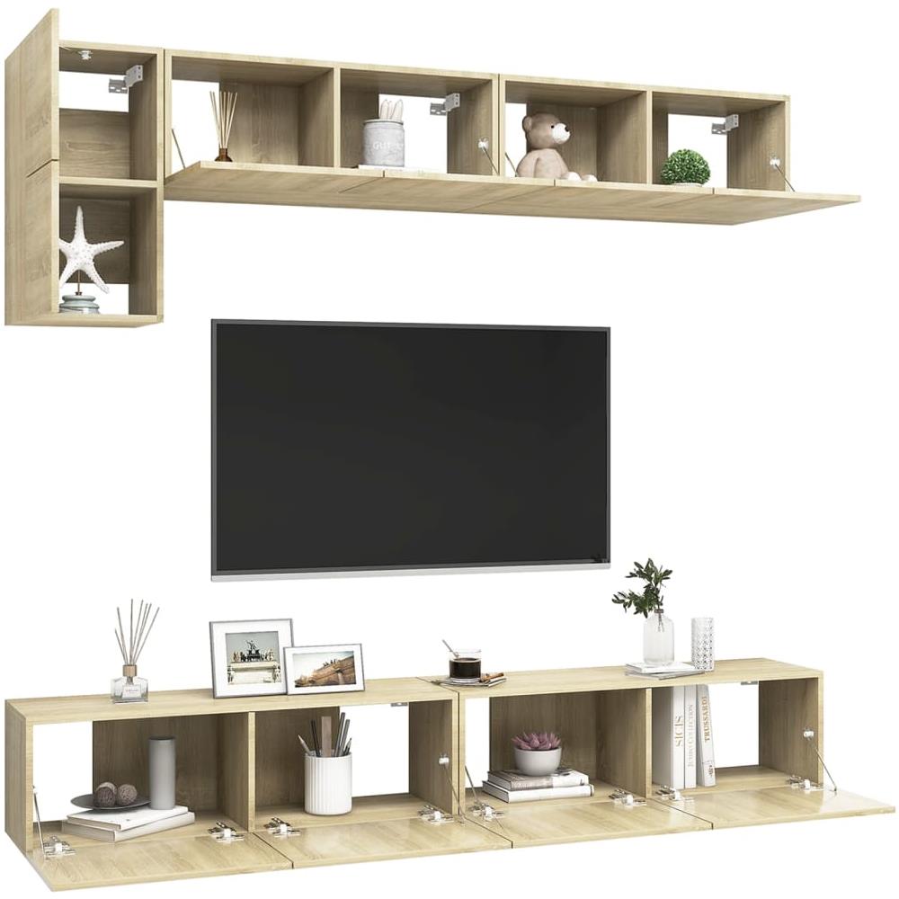 Set di Mobili TV 5 pz Rovere Sonoma in Legno Multistrato - Foto 8