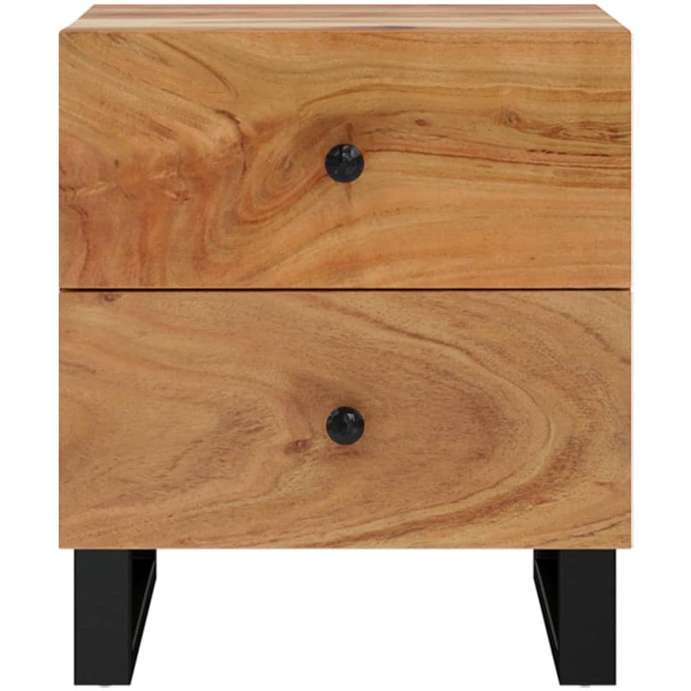 Comodini 2pz 40x33x46 Cm In Legno Massello Di Acacia - Foto 3