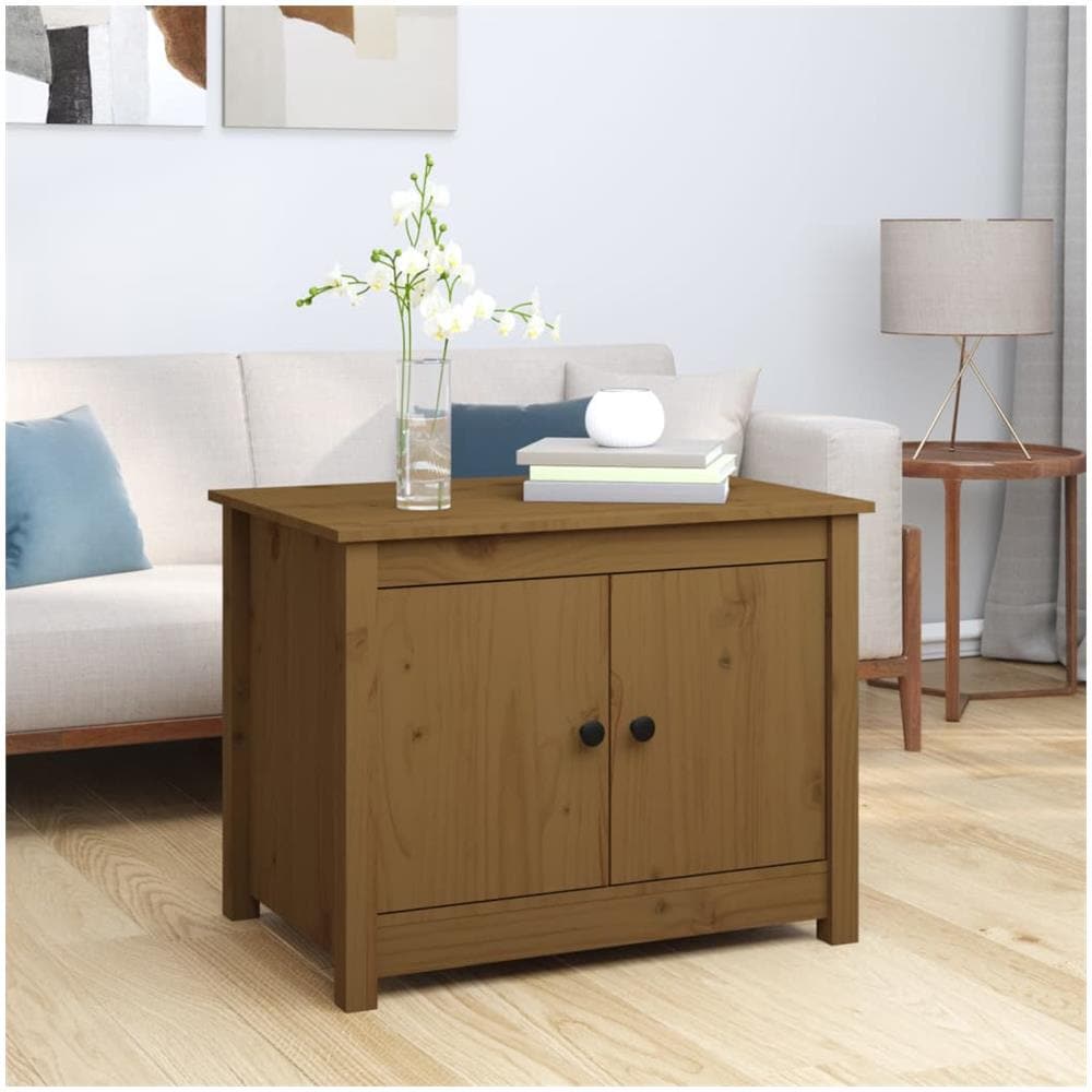 Tavolino Da Salotto Miele 71x49x55 Cm In Legno Massello Di Pino - Foto 1