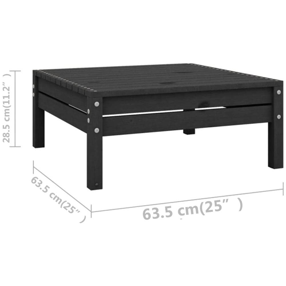 Set Divani Da Giardino 6 Pz Nero In Legno Massello Di Pino - Foto 2