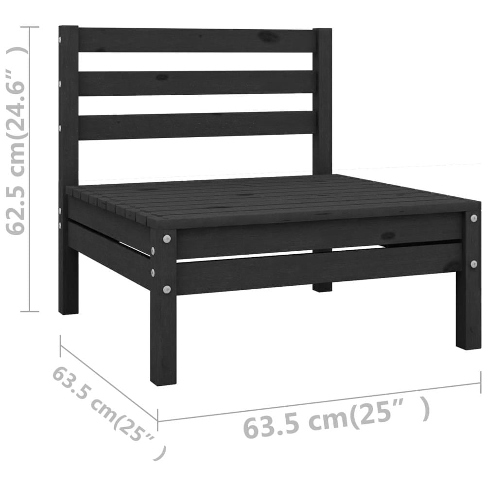 Set Divani Da Giardino 6 Pz Nero In Legno Massello Di Pino - Foto 7