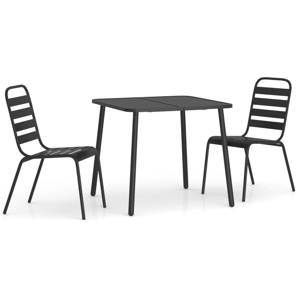 Set Da Pranzo Da Giardino 3 Pz In Acciaio Antracite - Foto 2
