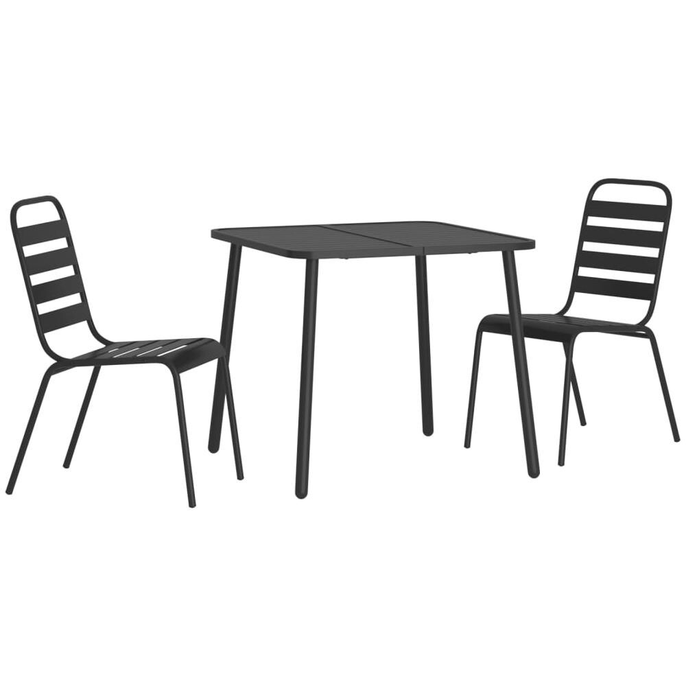 Set Da Pranzo Da Giardino 3 Pz In Acciaio Antracite - Foto 3