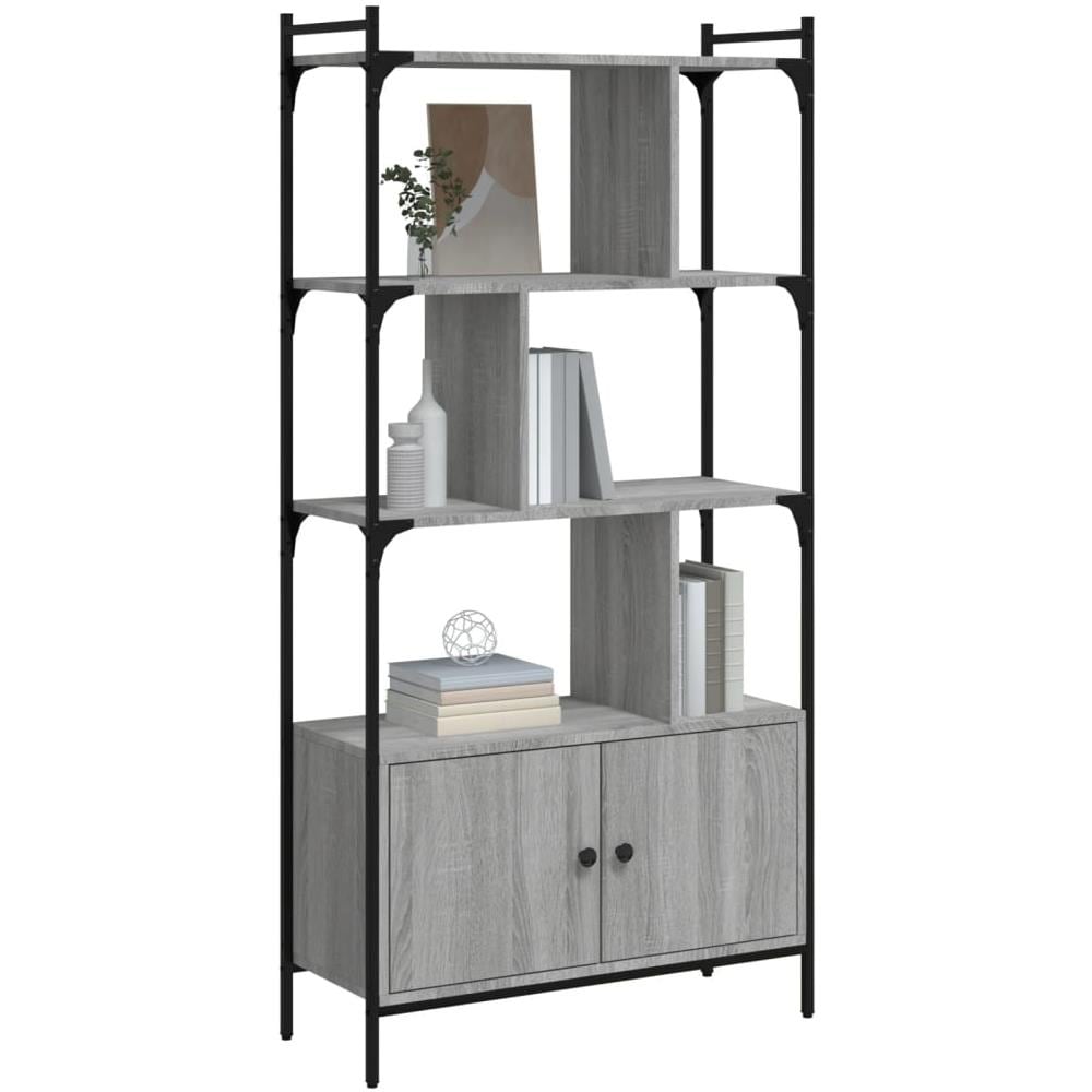 Libreria Ante Grigio Sonoma 76,5x30x154,5 Cm Legno Multistrato - Foto 3