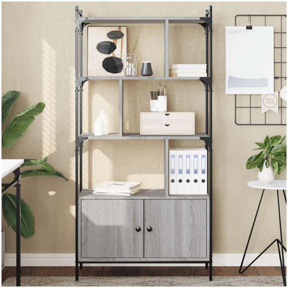 Libreria Ante Grigio Sonoma 76,5x30x154,5 Cm Legno Multistrato - Foto 1