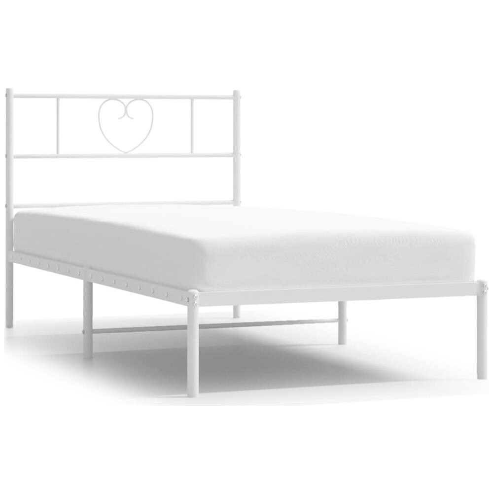 Giroletto Con Testiera Metallo Bianco 90x200 Cm - Foto 2