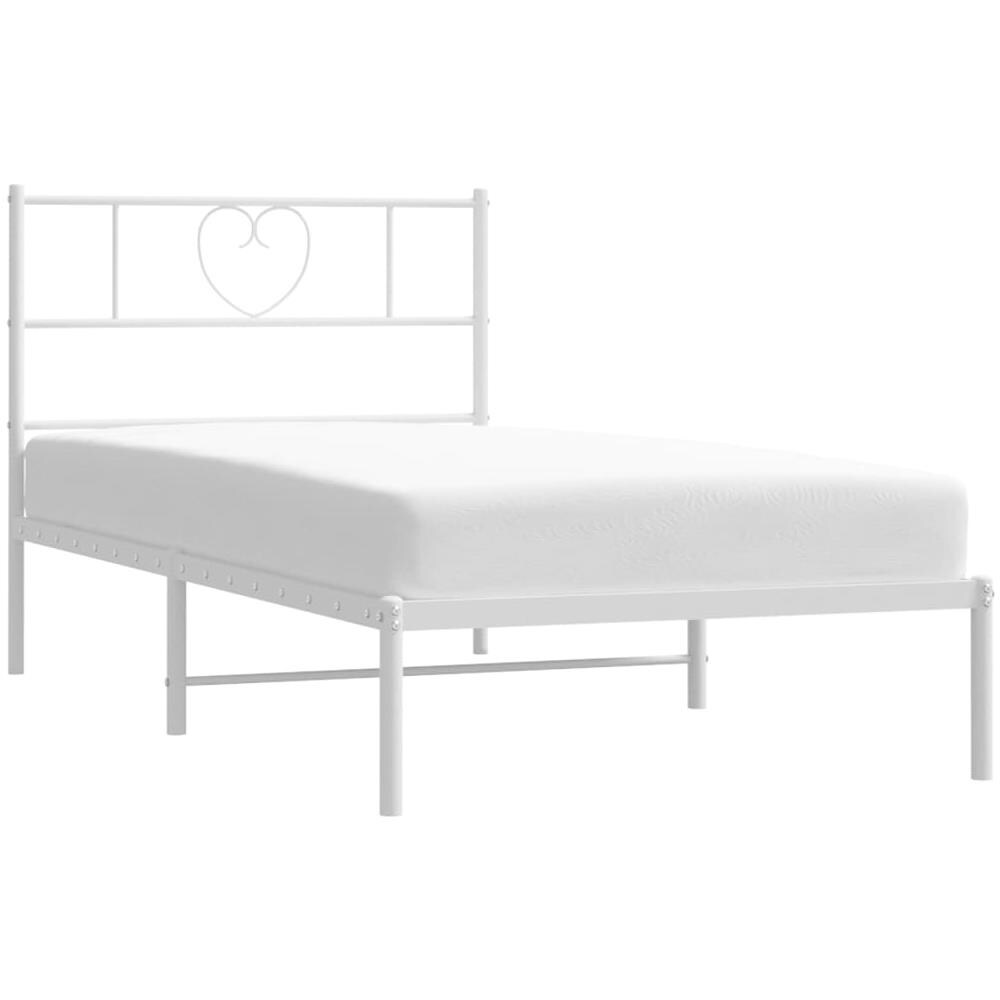 Giroletto Con Testiera Metallo Bianco 90x200 Cm - Foto 3