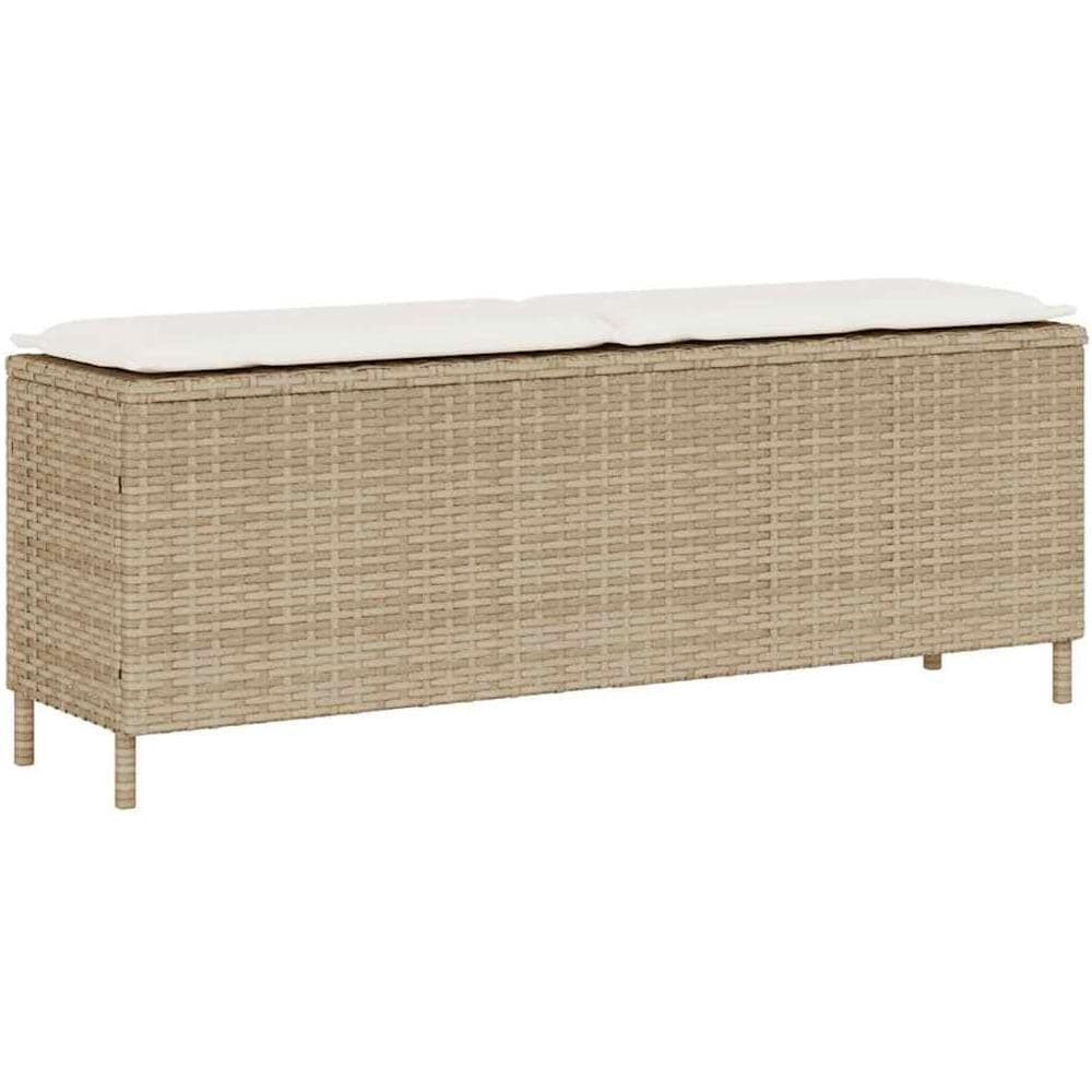 Panca da Giardino con Cuscino Beige 110x30x40,5cm in Polyrattan - Foto 1