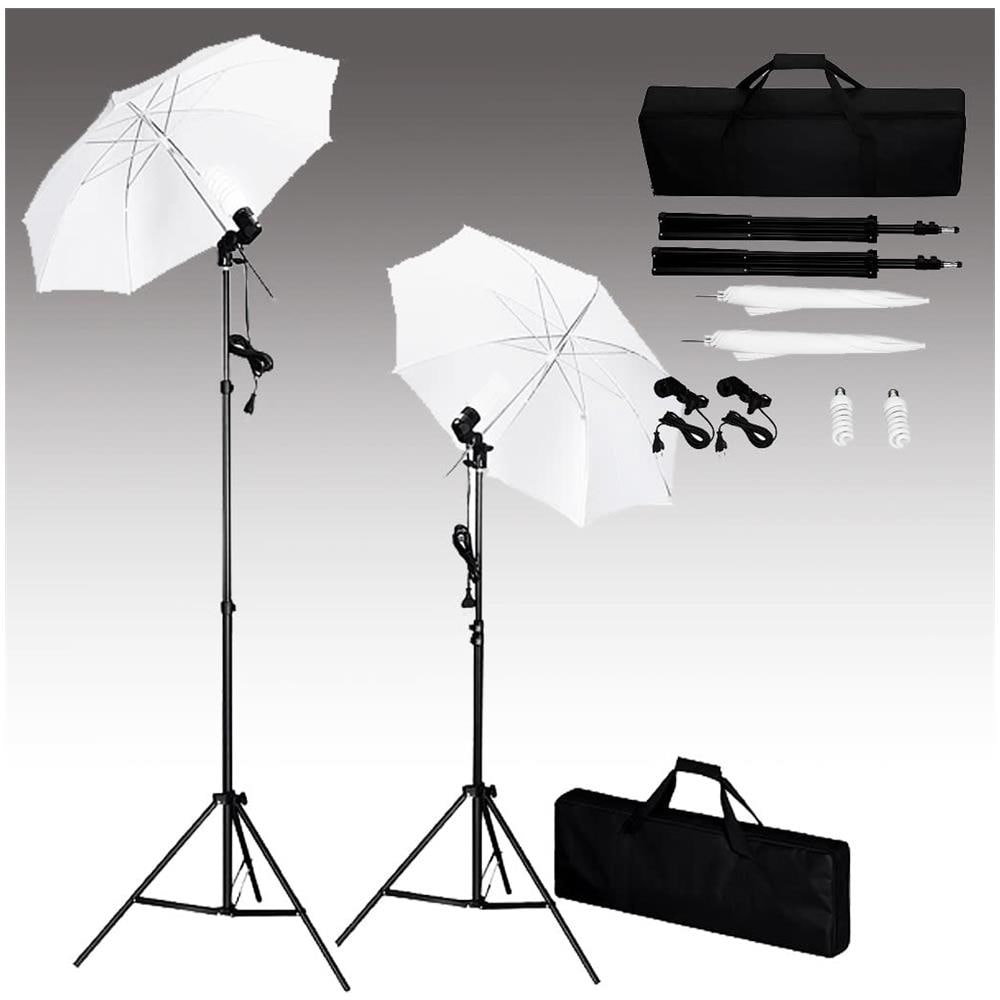 Set Di Luci Per Fotografico Con Stativi E Ombrelli - Foto 2