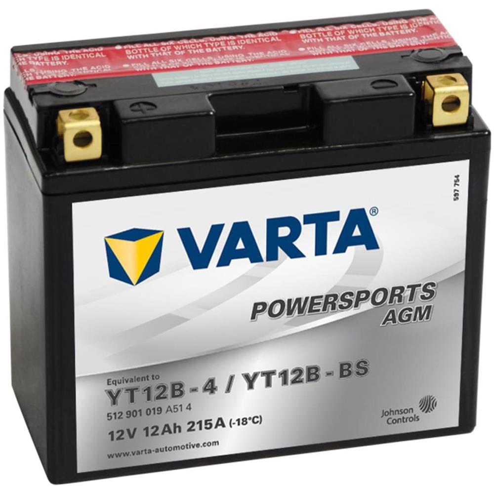 Batteria Per Moto Powersports Agm Yt12b-4 / Yt12b-bs - Foto 2