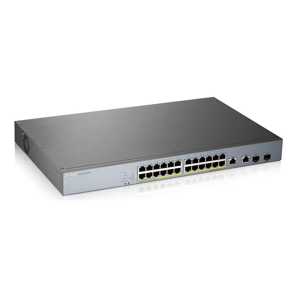 Switch GS1350-26HP 24 Porte Ethernet PoE 10 / 100 / 100 Mbps RJ45 con 2 Porte Combo Gigabit Uplink Managed - Foto 2