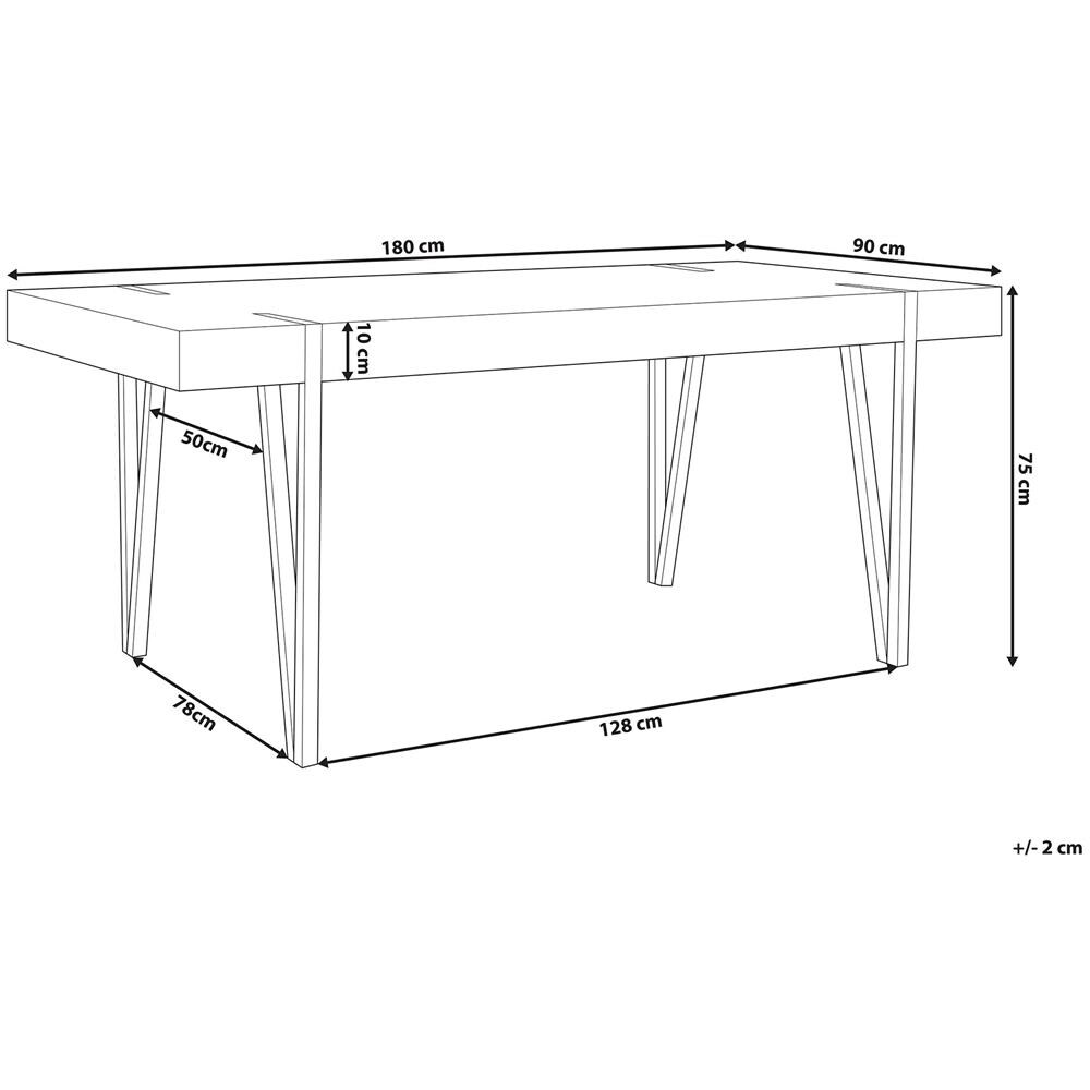 Tavolo Da Pranzo Marrone Chiaro E Nero 180x90cm Adena - Foto 2