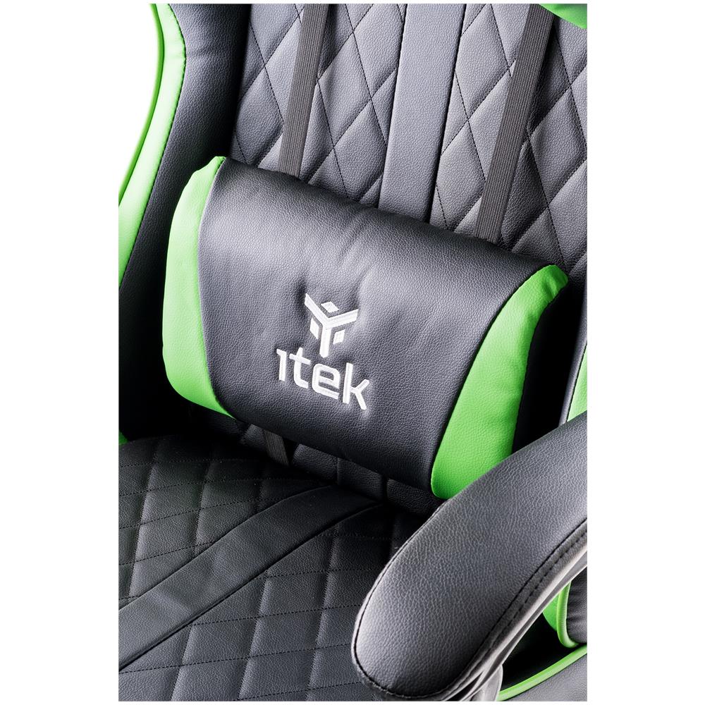 SEDIA GAMING RHOMBUS PF10 - PVC, Doppio Cuscino, Schienale Reclinabile, Nero Verde (ITCGPF10BG) - Foto 11