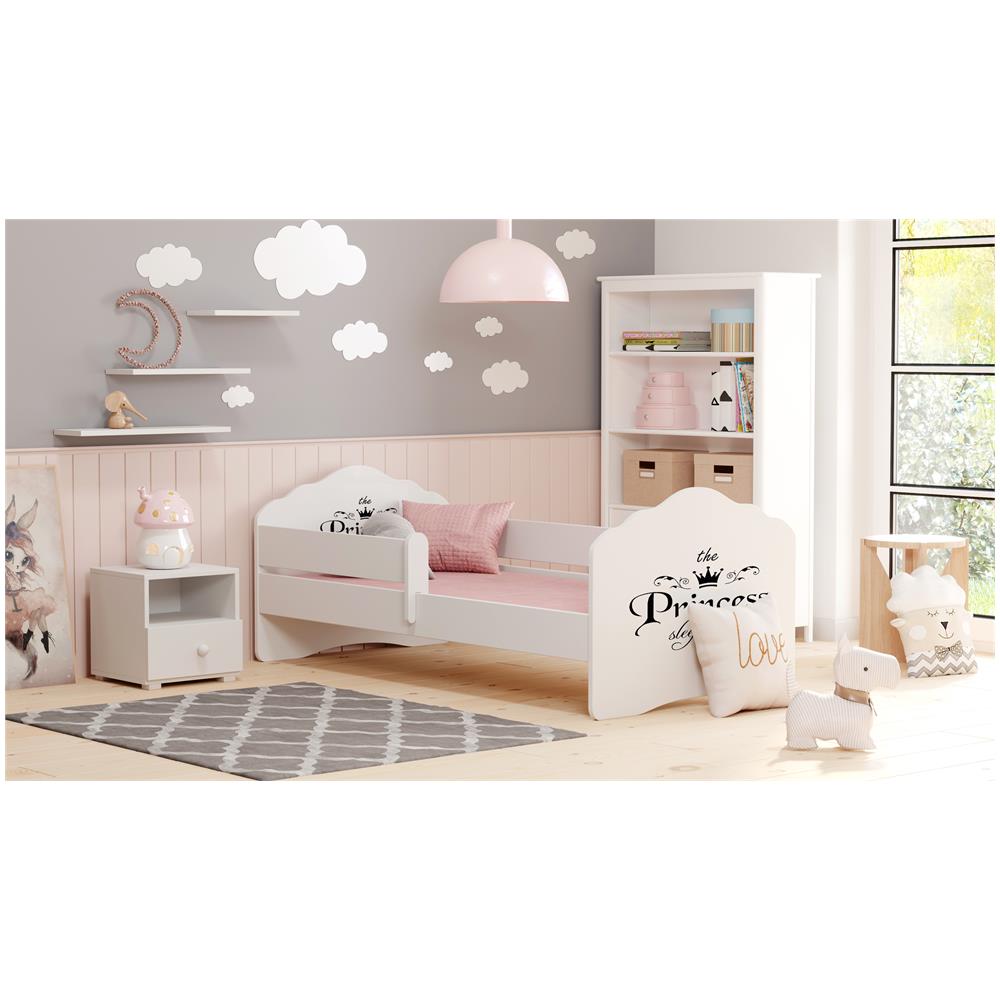 Fala 160x80 Letto Per Bambino Con Ringhiera + Materasso E Giroletto Sleeping Princess Black - Foto 2