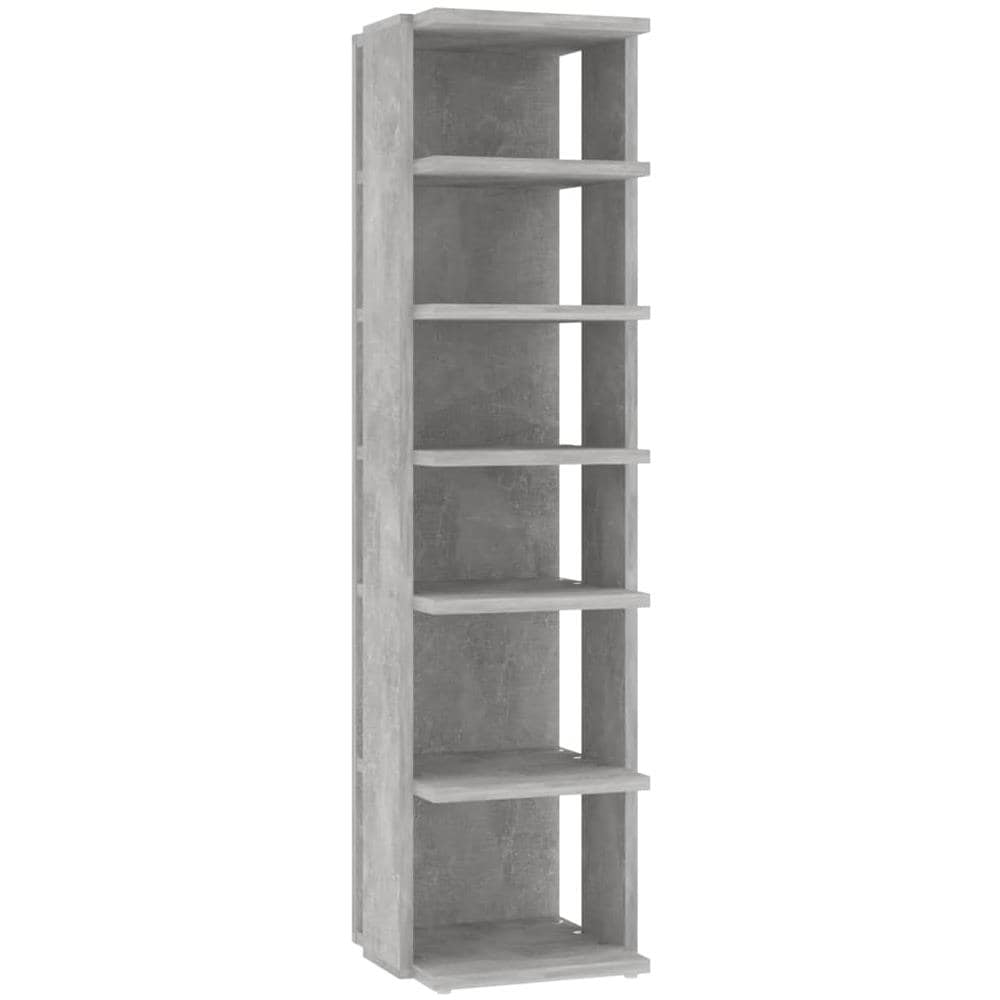 Scarpiera Grigio Cemento 27,5x27x102 cm in Legno Multistrato - Foto 1
