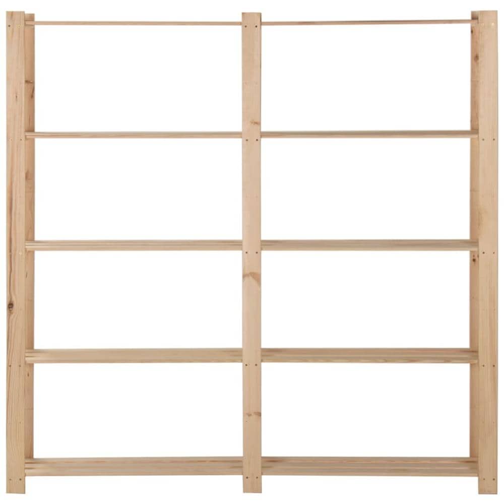 Scaffale A 5 Livelli 170x28,5x170 Cm In Legno Massello Di Pino - Foto 2