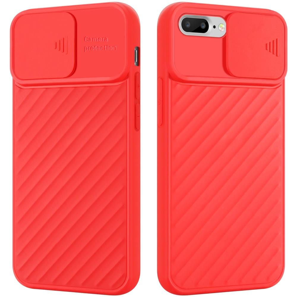 Custodia Compatibile Con Apple Iphone 7 Plus / 7s Plus / 8 Plus In Opaco Rosso - Coperchio Protettivo In Silicone Tpu Flessibile E Con Protezione Per La Fotocamera - Foto 1