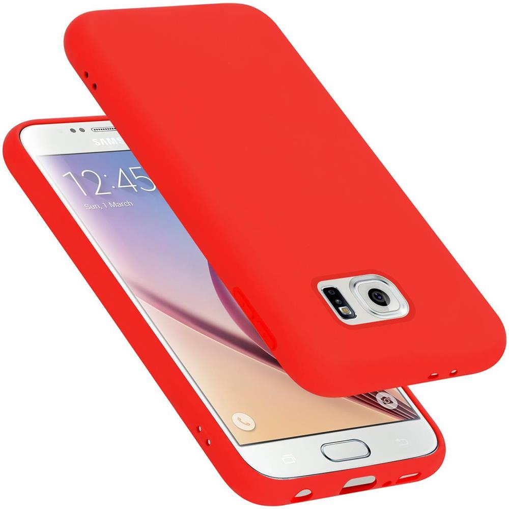 Custodia Compatibile Con Samsung Galaxy S6 In Liquid Rosso - Coperchio Protettivo In Silicone Tpu Flessibile - Foto 1