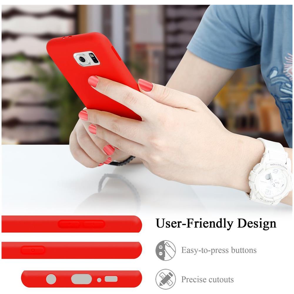 Custodia Compatibile Con Samsung Galaxy S6 In Liquid Rosso - Coperchio Protettivo In Silicone Tpu Flessibile - Foto 7