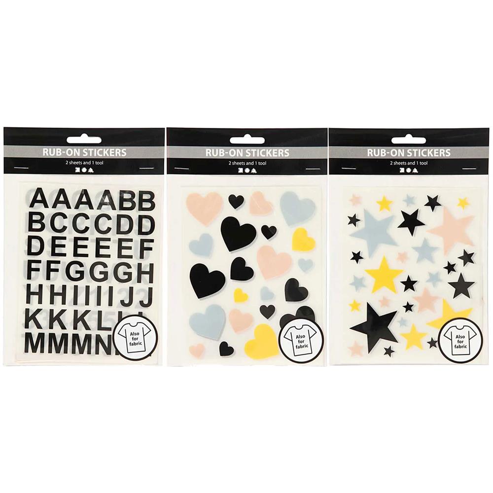 6 Foglie Da Trasferimento Tessile 12 X 15 Cm - Stella-cuore-alfabeto - Foto 1