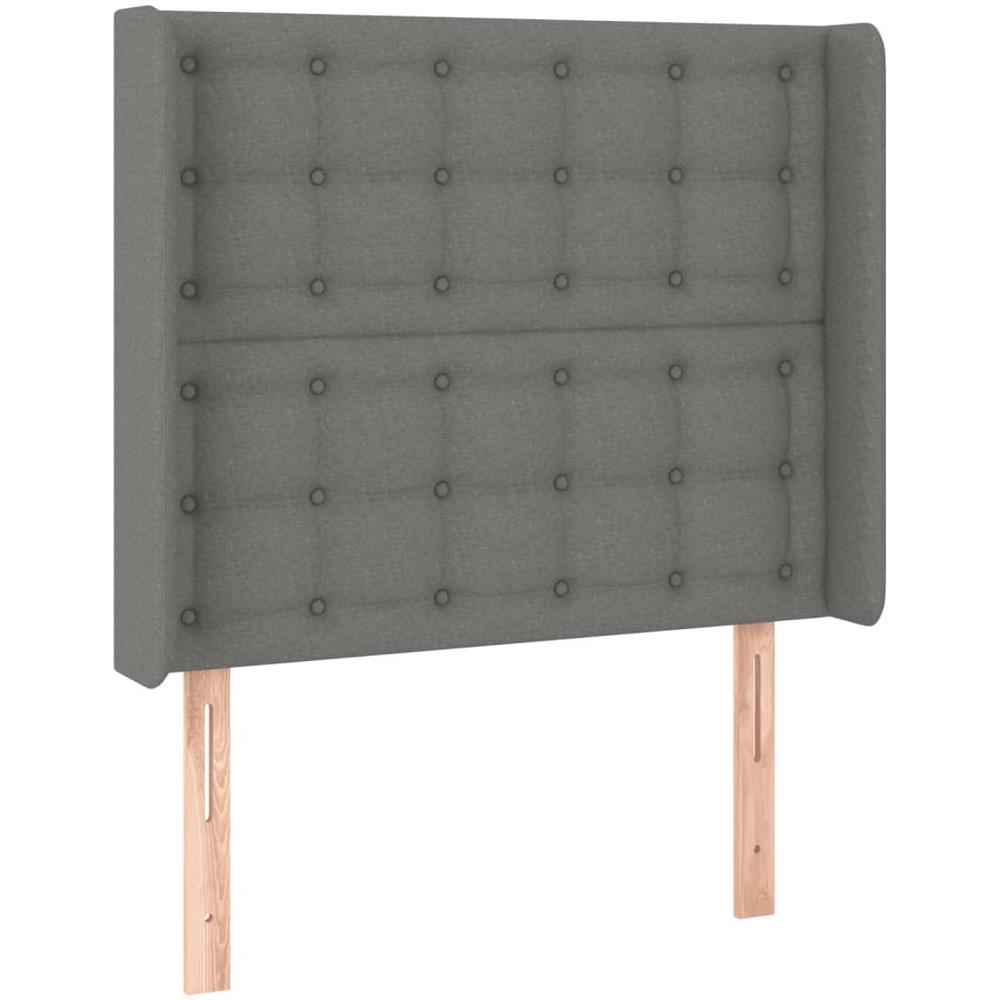 Testiera A Led Grigio Scuro 83x16x118/128 Cm In Tessuto - Foto 3