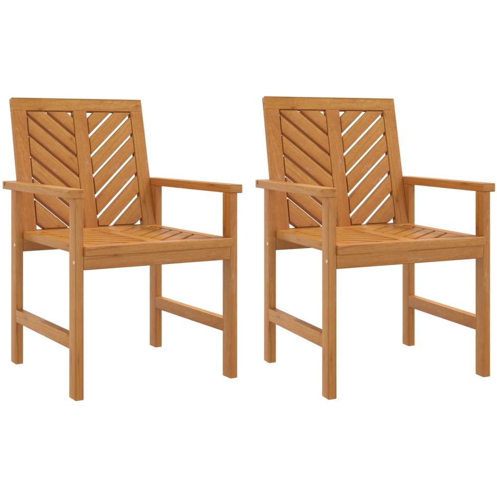Sedie Da Pranzo Da Giardino 2pz Legno Massello Di Acacia - Foto 2