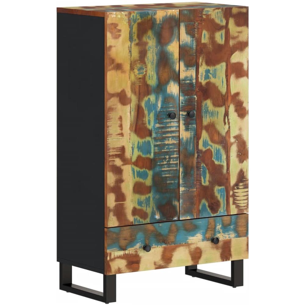 Credenza Con Cassetto 60x33x100 Legno Massello Recupero E Ferro - Foto 2