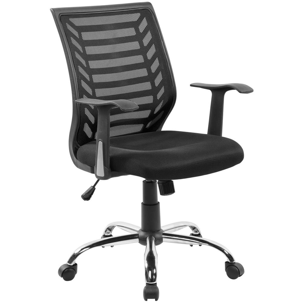 Sedia Da Ufficio Harbour, Sedia Operativa A Rete Con Braccioli, Seduta Ergonomica Da Ufficio, 59x60h93/103 Cm, Nero - Foto 1