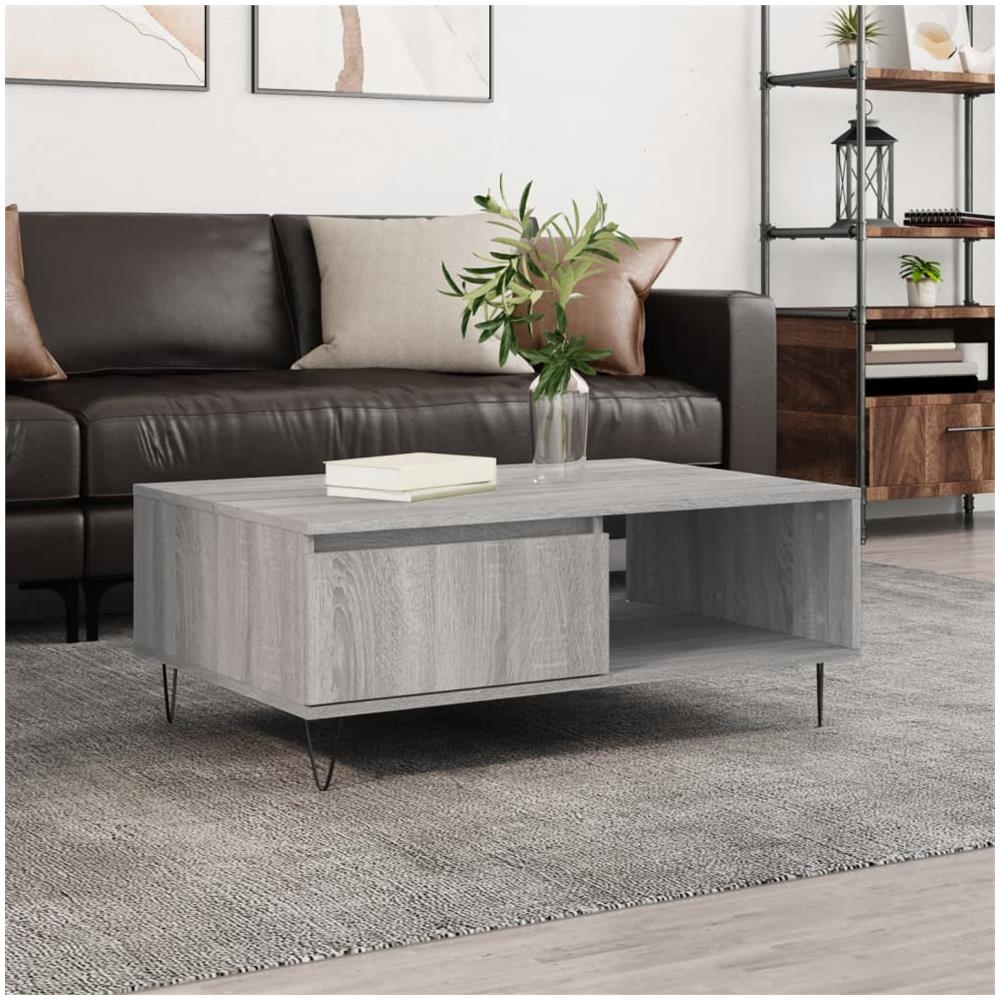 Tavolino Da Salotto Grigio Sonoma 90x60x35 Cm Legno Multistrato - Foto 1
