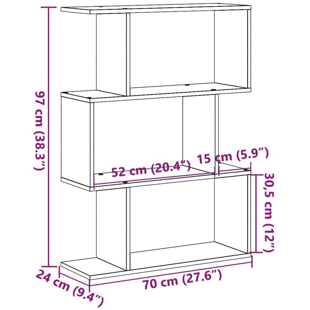 Libreria Divisorio 3 Ripiani Bianca 70x24x97 cm in Truciolato - Foto 10