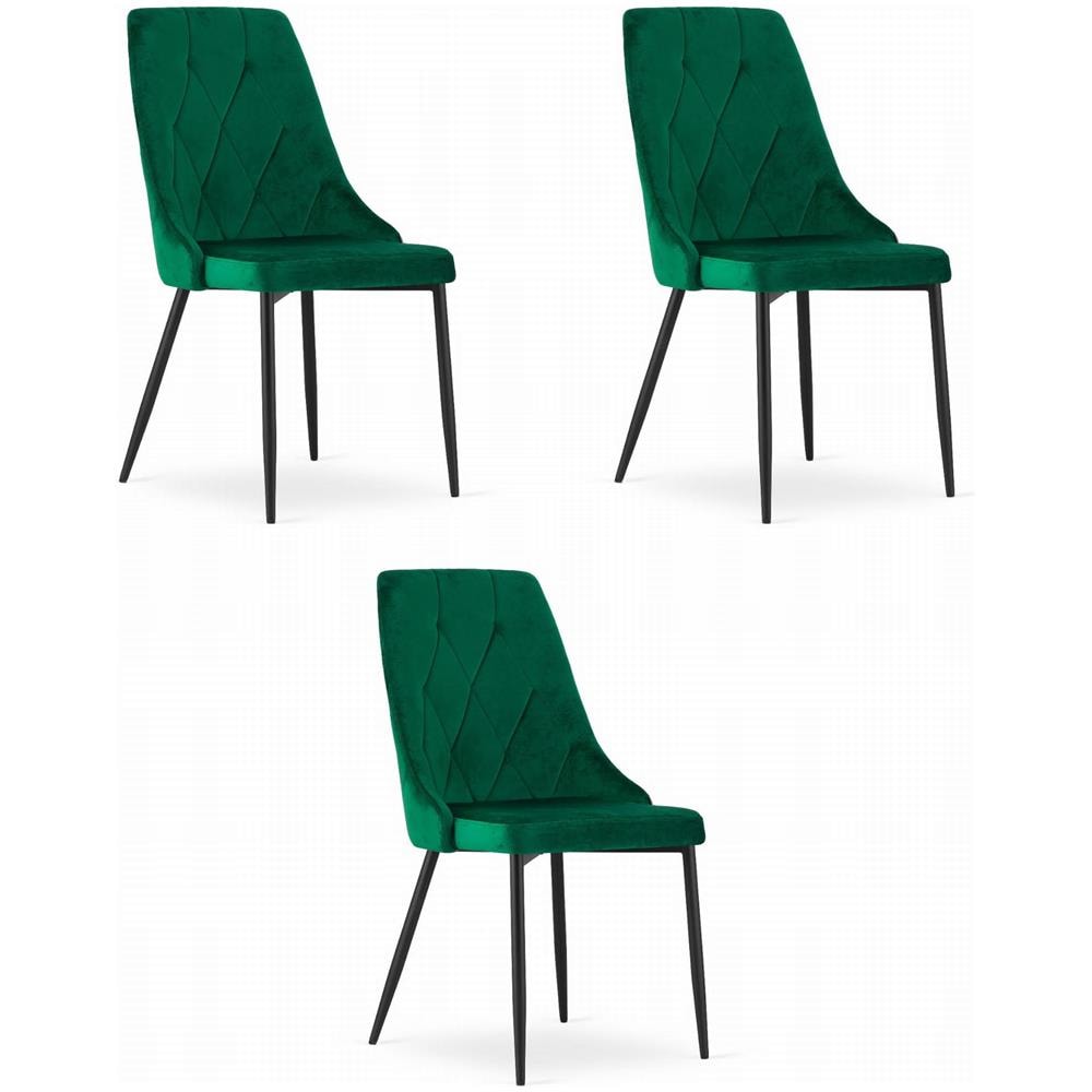 Sedia Valora IMOLA in velluto verde scuro, design moderno x3 - Foto 1