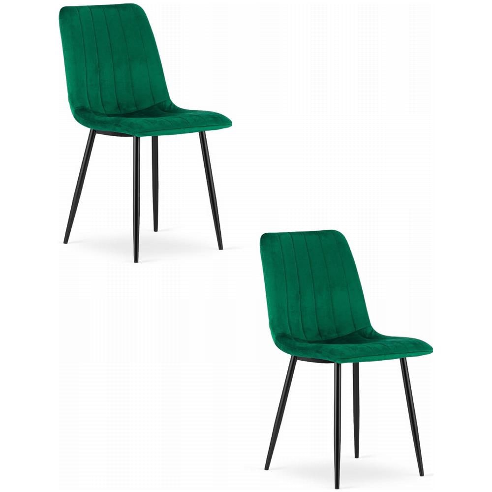Sedia JEWA - Design ergonomico in velluto verde scuro x 2 - Foto 1