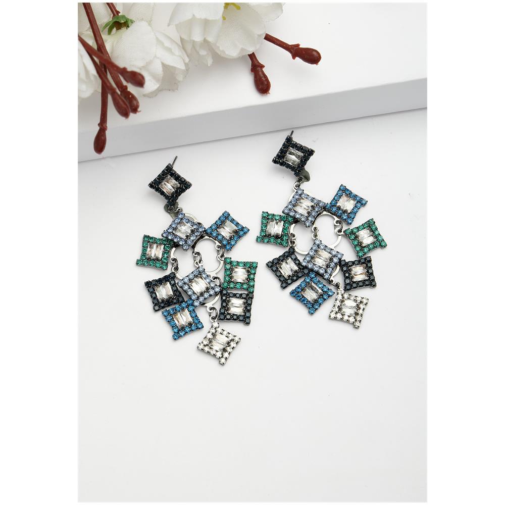 Orecchini Pendenti a Goccia con Zirconi a Chiusura a Vite Collezione Diva - Foto 1