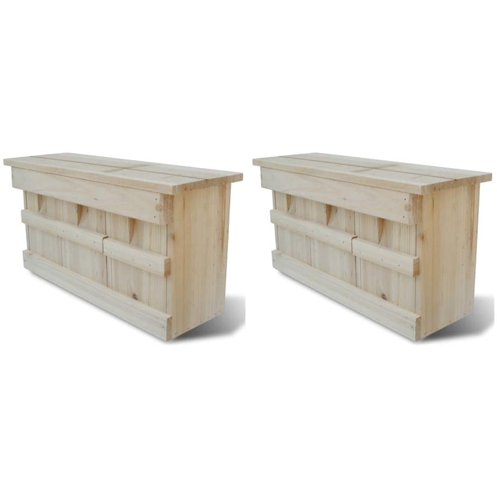 Casette Per Gli Uccelli 2 Pz In Legno 44x15,5x21,5 Cm - Foto 1