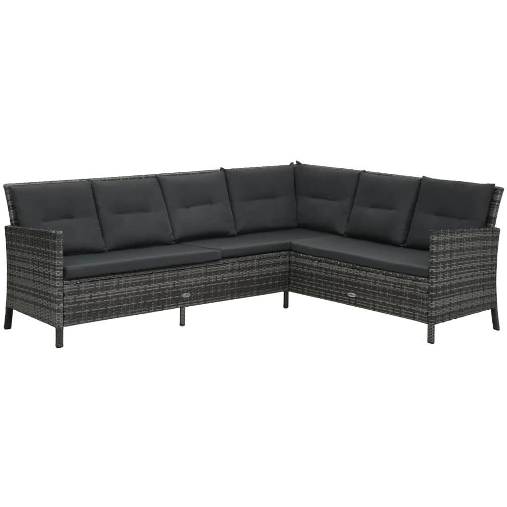 Set Divani Da Giardino 4 Pz Con Cuscini In Polyrattan Grigio - Foto 2