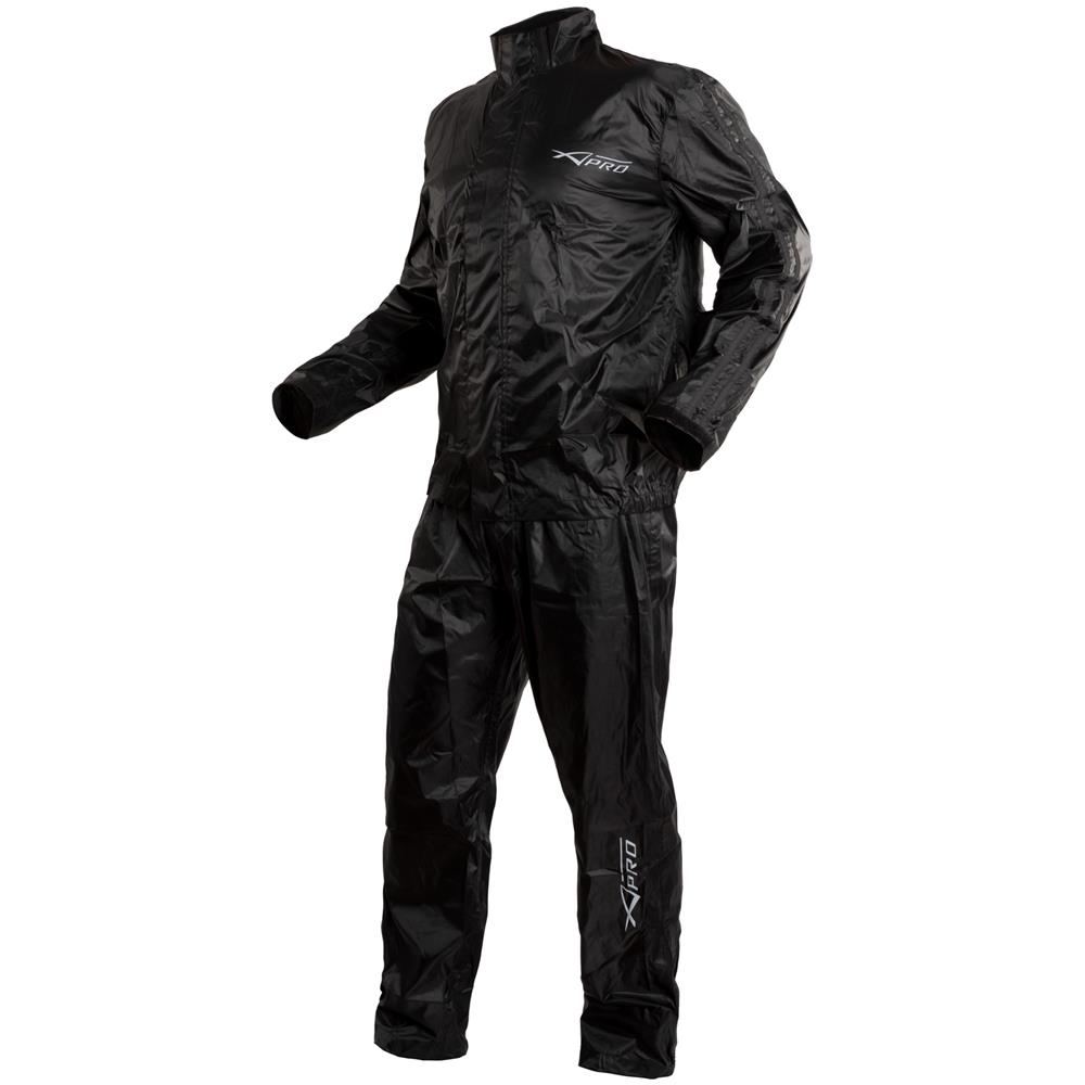 Giacca Pantaloni Impermeabile Moto Scooter Antipioggia Alta Visibilità Nero Xs - Foto 2