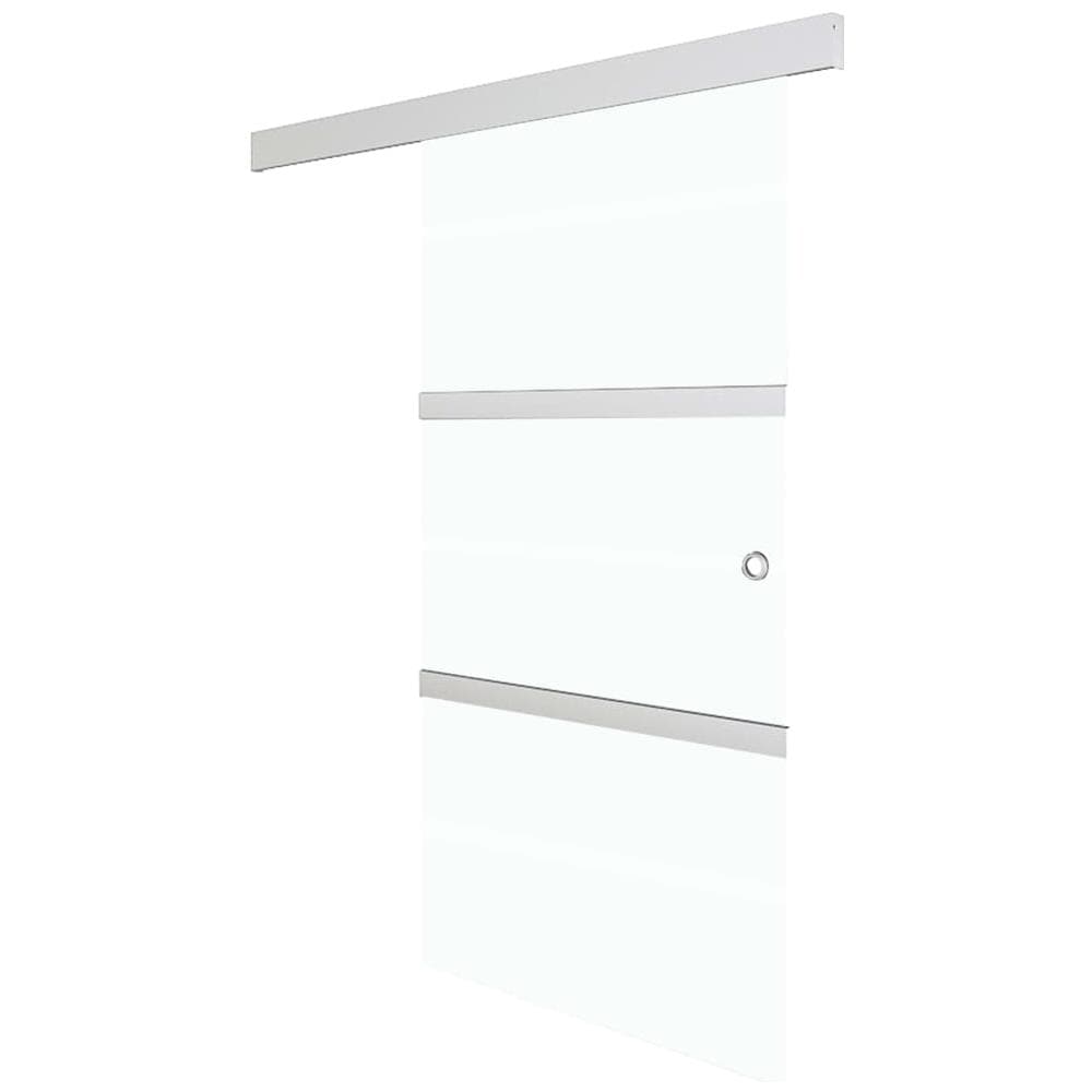 Porta Scorrevole Fermi Vetro ESG e Alluminio Argento 90x205 cm - Foto 2