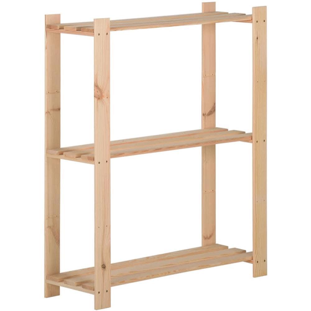 Scaffale A 3 Livelli 60x28,5x90 Cm In Legno Massello Di Pino - Foto 1