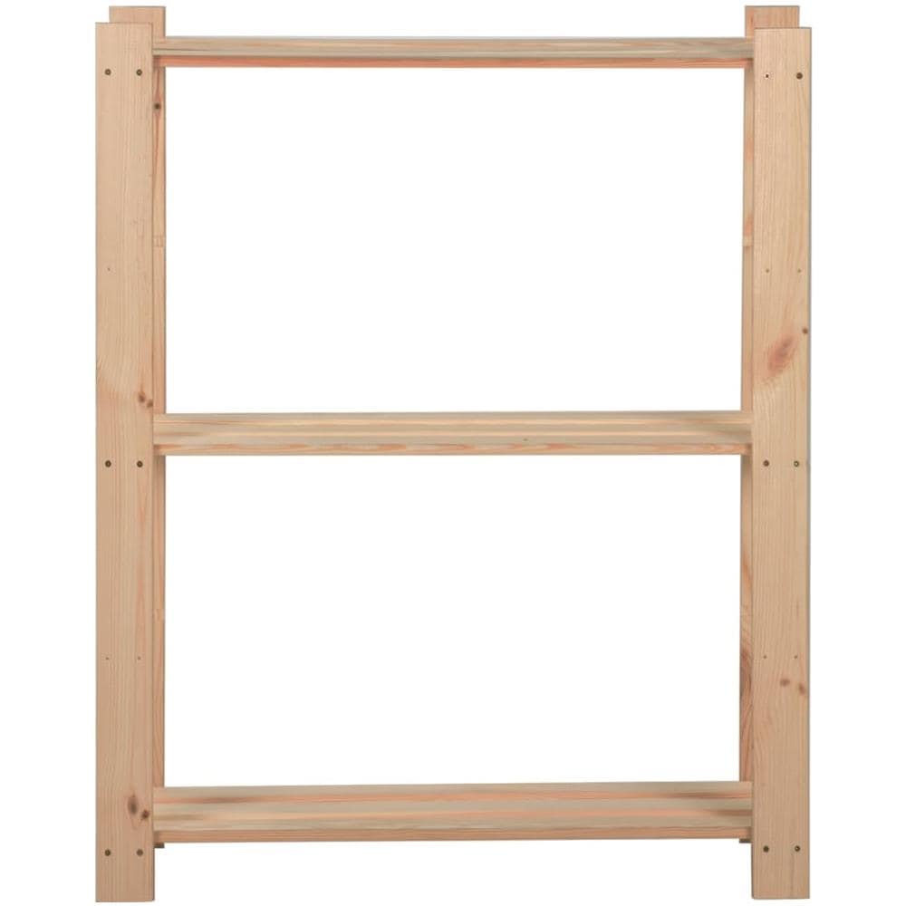 Scaffale A 3 Livelli 60x28,5x90 Cm In Legno Massello Di Pino - Foto 2