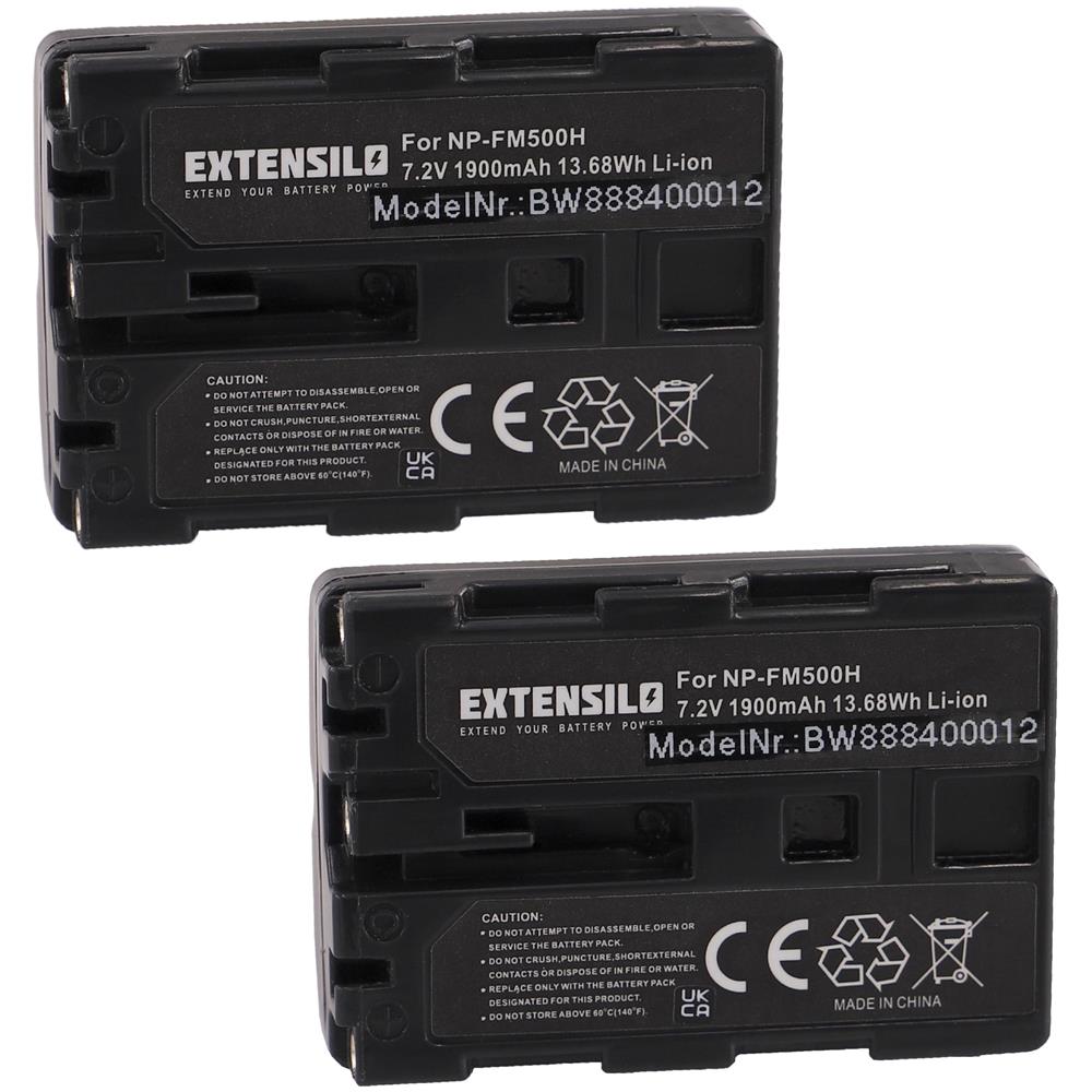 EXTENSILO Ersatzakku Für Sony NP-FM500H – 1600mAh, 7,2V, Li-Ion – Kompatibel Mit Kameras