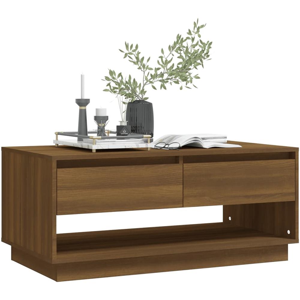 Tavolino da Salotto Marrone Rovere 102,5x55x44 cm in Truciolato - Foto 3