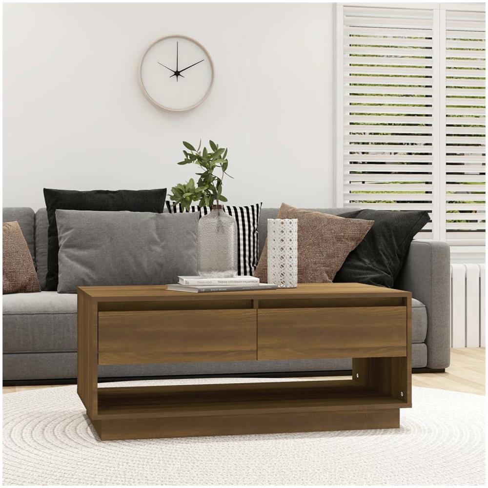 Tavolino da Salotto Marrone Rovere 102,5x55x44 cm in Truciolato - Foto 1