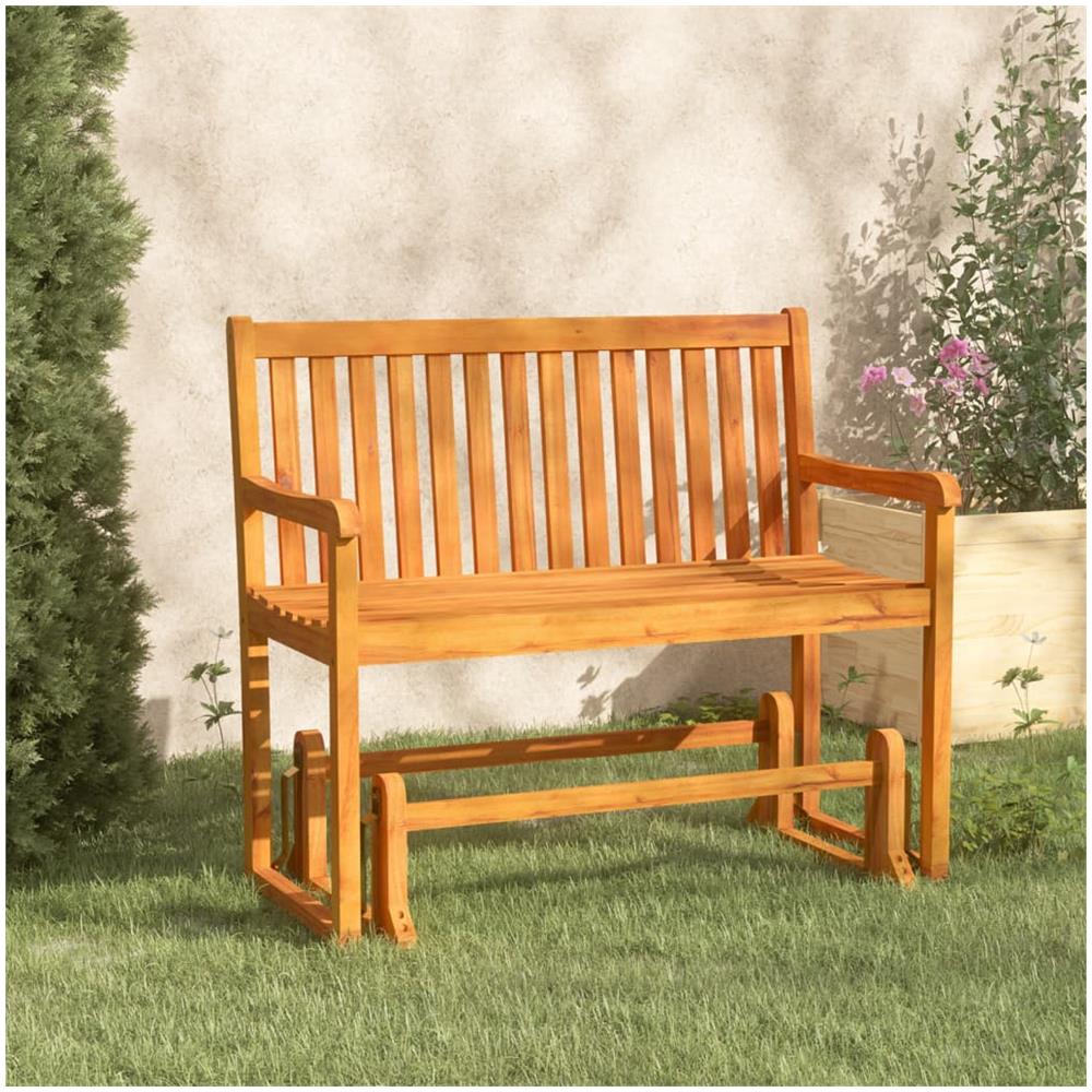 Panchina da Giardino a Dondolo 110 cm Legno Massello d'Acacia - Foto 1