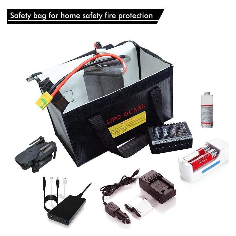 Lipo Bag Borsa Ignifuga Ideale Per Caricare Batterie Lipo Resistente Al Fuoco Misure Cm 26 X 13 X 15 Colore Nero - Foto 2