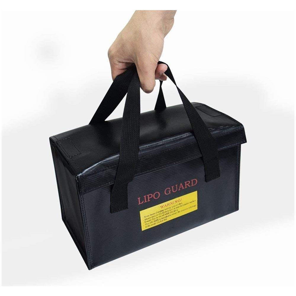 Lipo Bag Borsa Ignifuga Ideale Per Caricare Batterie Lipo Resistente Al Fuoco Misure Cm 26 X 13 X 15 Colore Nero - Foto 3