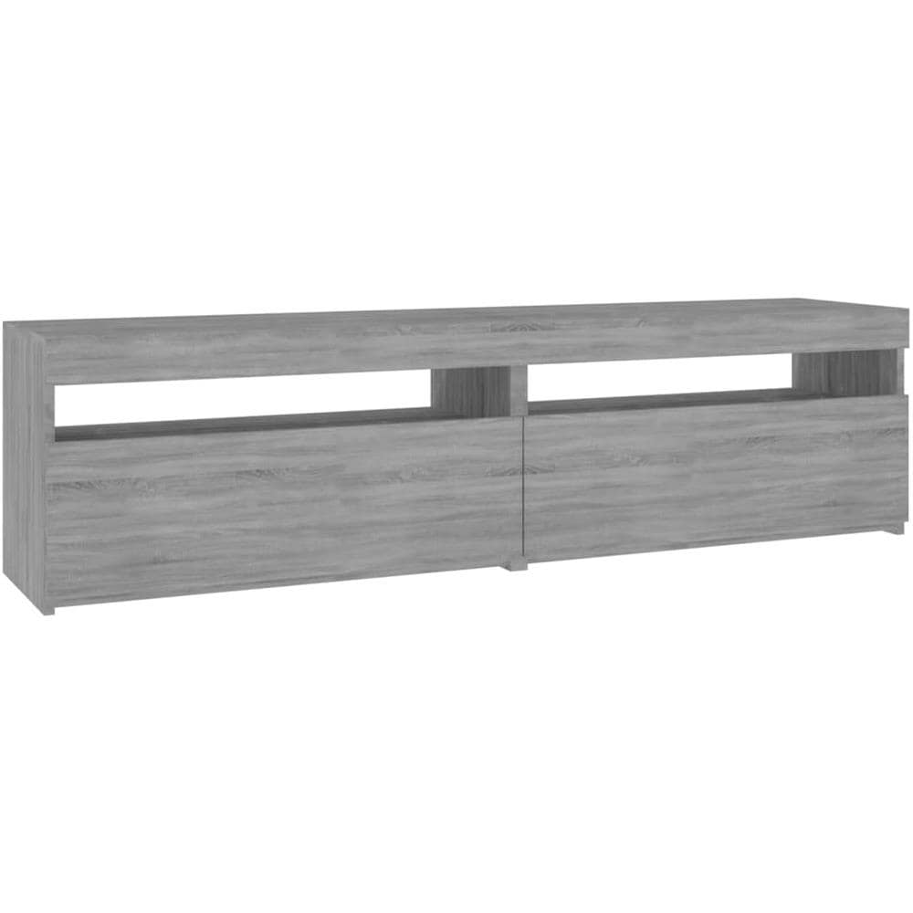 Mobile Porta TV con Luci LED 2pz Grigio Sonoma 75x35x40 cm - Foto 2