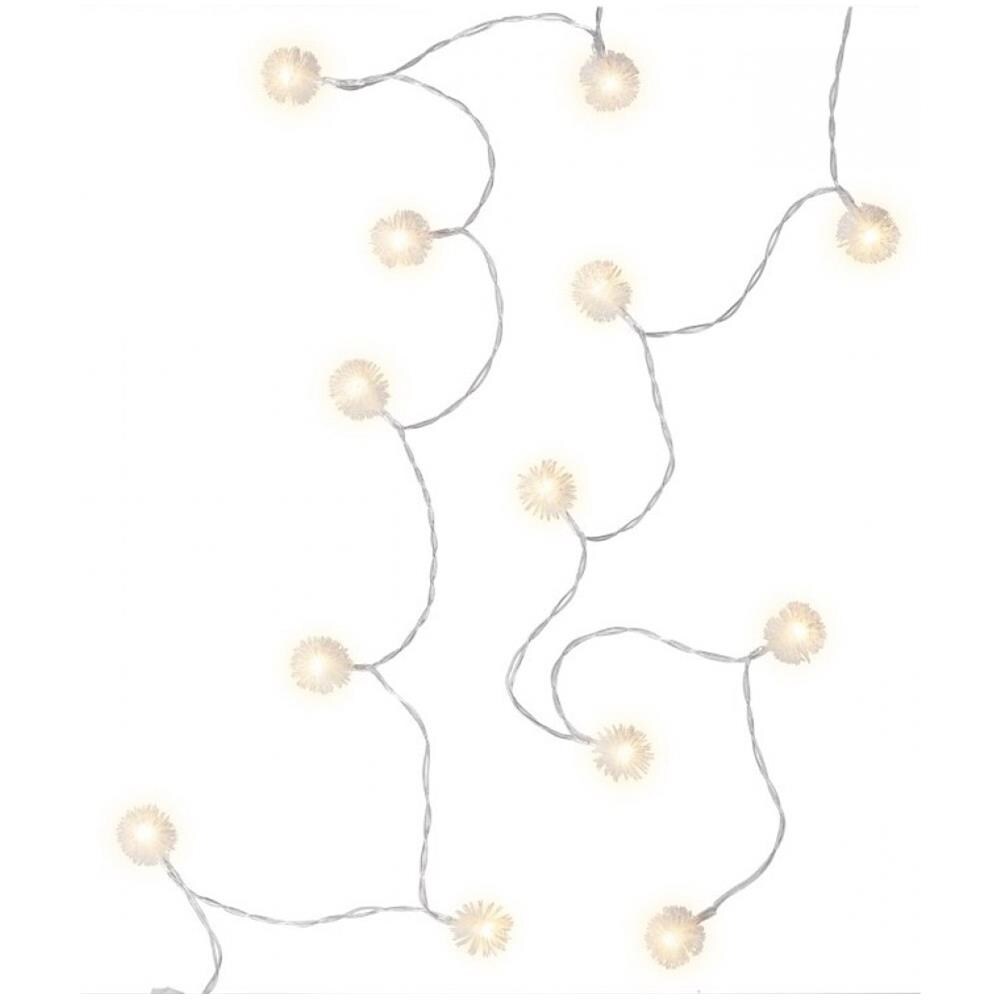 Stringa 20 Led Palle Di Neve Ip20 Bianco Caldo A Batteria Con Timer - Foto 2
