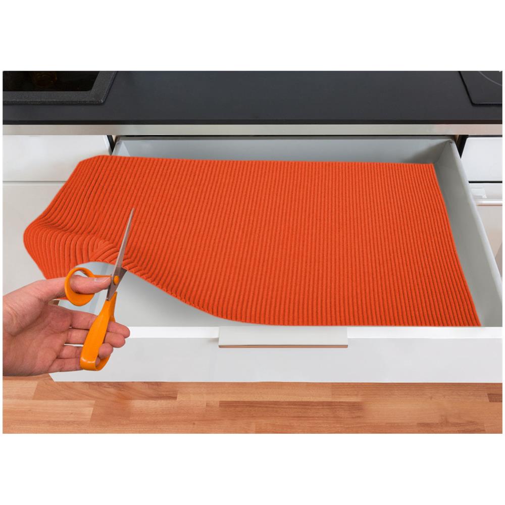 Tappetino Gommato Antiscivolo Multiuso Per Cassetti E Superfici Colore Arancio 65x300cm Arancio - Foto 1